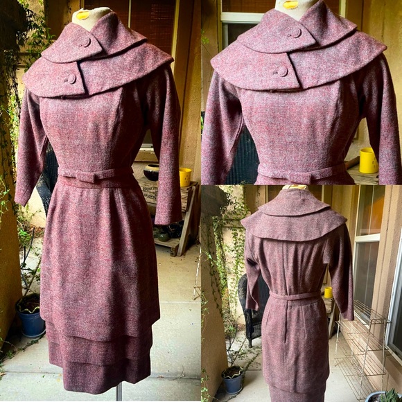 Vintage 1940s-50’s Dress with removable collar